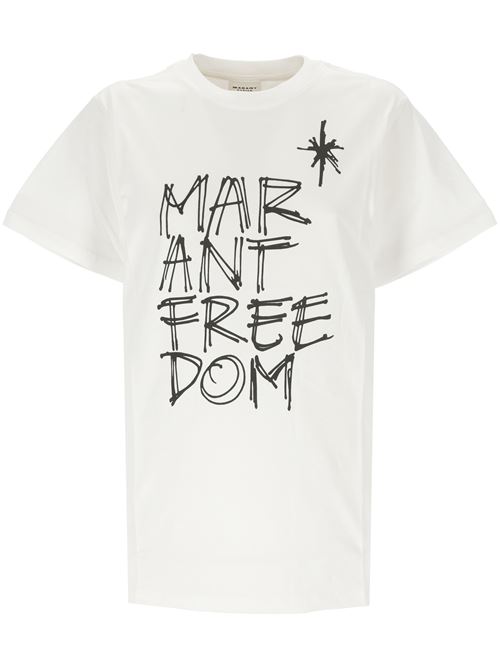 White t-shirt with logo MARANT ETOILE | TS0147FAB3N07E20WH